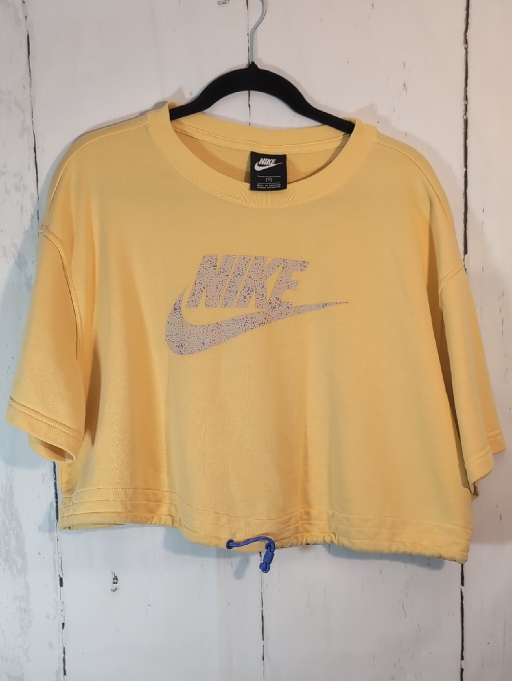 Nike Light Yellow Cropped Logo T-Shirt